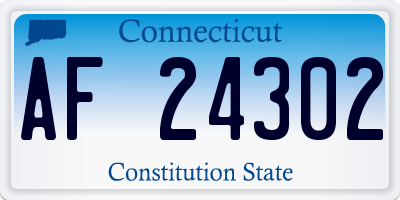 CT license plate AF24302