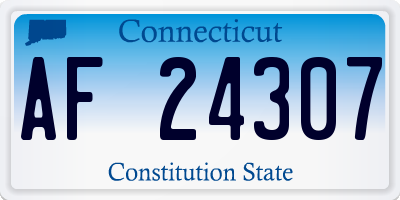 CT license plate AF24307