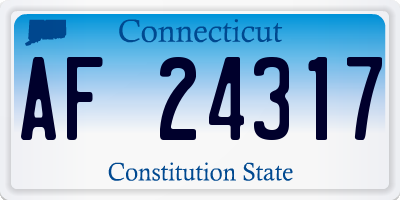 CT license plate AF24317
