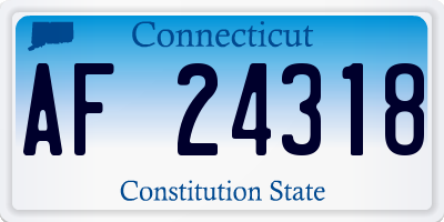 CT license plate AF24318