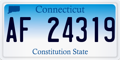 CT license plate AF24319