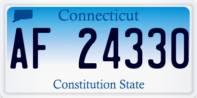 CT license plate AF24330