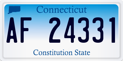 CT license plate AF24331