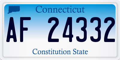 CT license plate AF24332