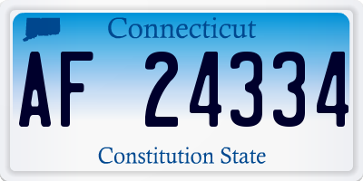 CT license plate AF24334