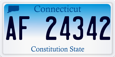 CT license plate AF24342