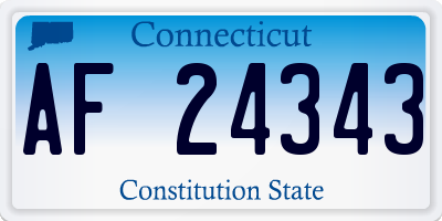 CT license plate AF24343