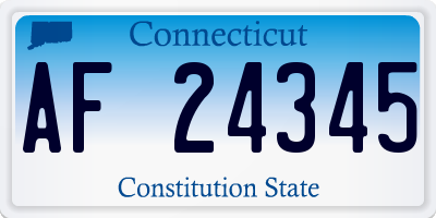 CT license plate AF24345
