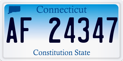 CT license plate AF24347