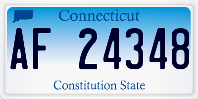 CT license plate AF24348