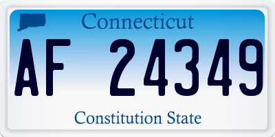 CT license plate AF24349