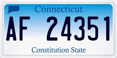 CT license plate AF24351