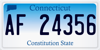 CT license plate AF24356