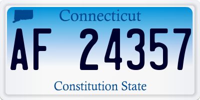 CT license plate AF24357