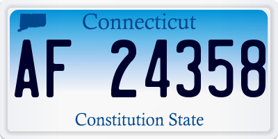 CT license plate AF24358