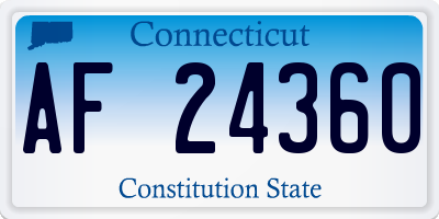 CT license plate AF24360