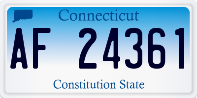 CT license plate AF24361