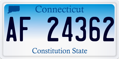 CT license plate AF24362