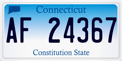CT license plate AF24367