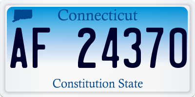 CT license plate AF24370