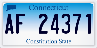 CT license plate AF24371