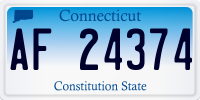 CT license plate AF24374