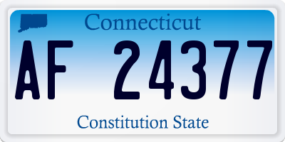 CT license plate AF24377