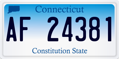 CT license plate AF24381