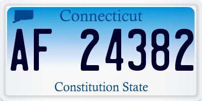 CT license plate AF24382