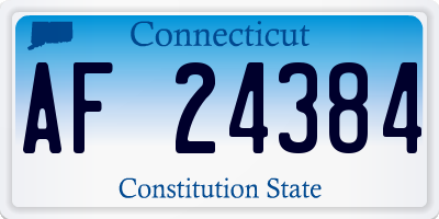 CT license plate AF24384