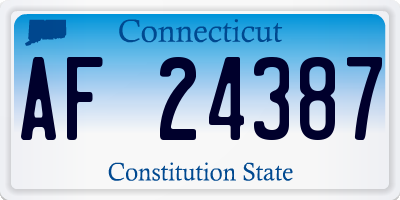 CT license plate AF24387