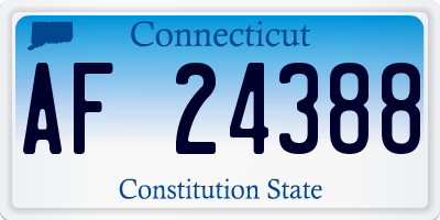 CT license plate AF24388