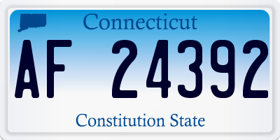 CT license plate AF24392