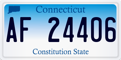 CT license plate AF24406