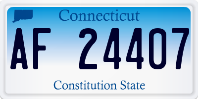 CT license plate AF24407