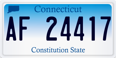 CT license plate AF24417