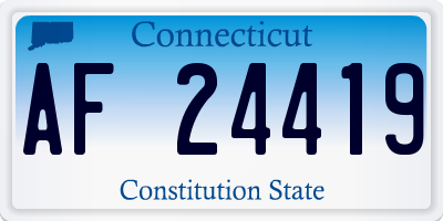 CT license plate AF24419
