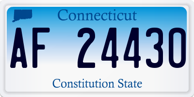 CT license plate AF24430