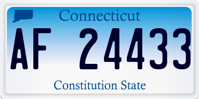 CT license plate AF24433