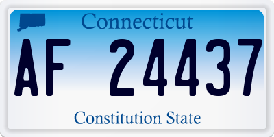 CT license plate AF24437