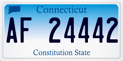 CT license plate AF24442