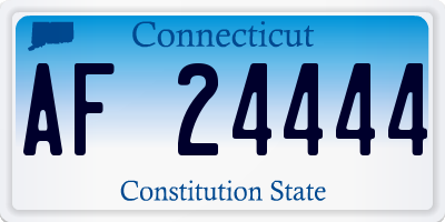 CT license plate AF24444