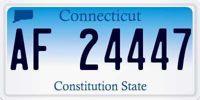CT license plate AF24447