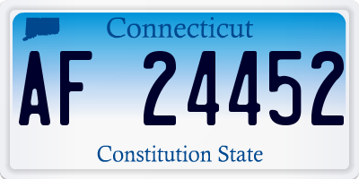 CT license plate AF24452