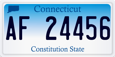 CT license plate AF24456