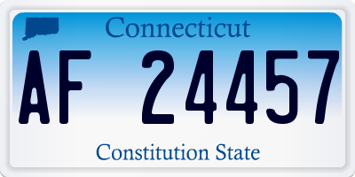 CT license plate AF24457