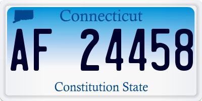 CT license plate AF24458