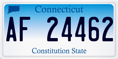 CT license plate AF24462