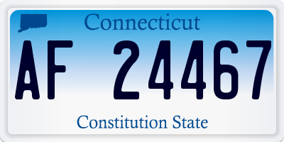 CT license plate AF24467