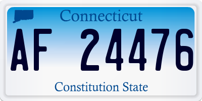 CT license plate AF24476